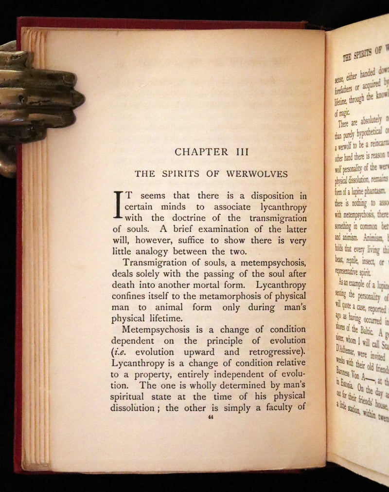 1912 Scarce First Edition on WEREWOLVES - WERWOLVES by Elliott O'Donnell - How to become a WEREWOLF.