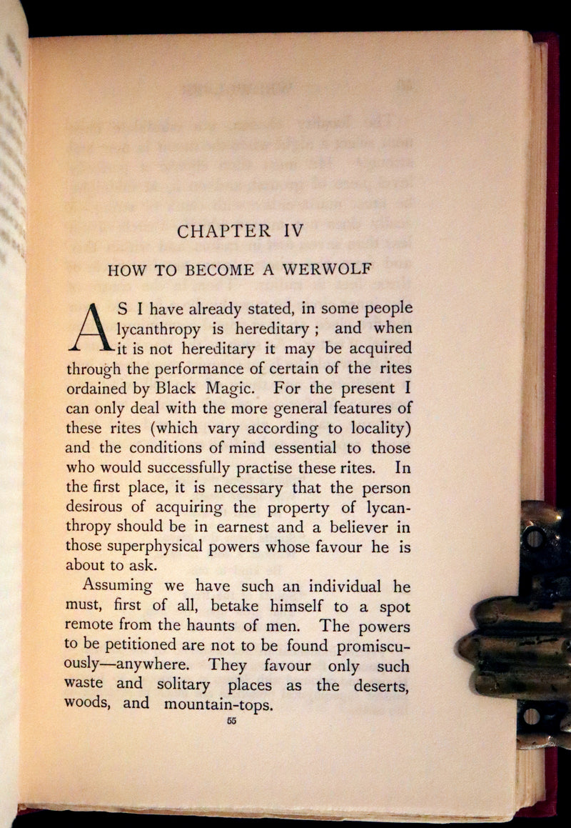 1912 Scarce First Edition on WEREWOLVES - WERWOLVES by Elliott O'Donnell - How to become a WEREWOLF.