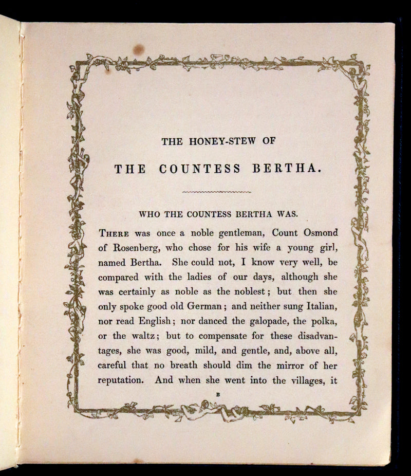 1846 Scarce First Edition - The Honey Stew of the Countess Bertha. A Fairy Tales.