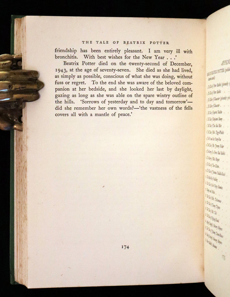 1946 Rare First Edition with Dust jacket - The Tale of Beatrix Potter, A Biography by Margaret Lane.