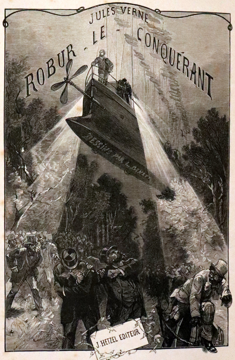 1886 Rare French First Edition - Jules Verne - Robur the Conqueror or The Clipper of the Clouds - Robur-le-Conquérant.