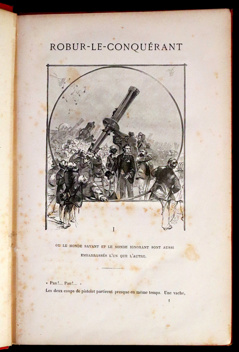 1886 Rare French First Edition - Jules Verne - Robur the Conqueror or The Clipper of the Clouds - Robur-le-Conquérant.