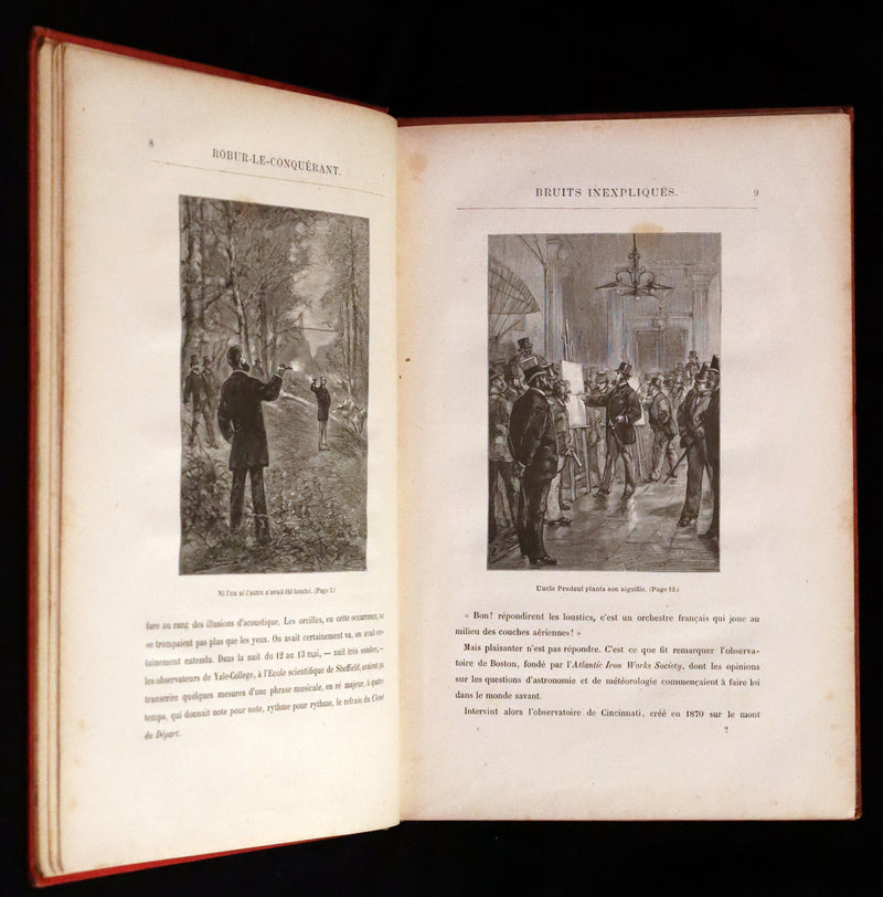1886 Rare French First Edition - Jules Verne - Robur the Conqueror or The Clipper of the Clouds - Robur-le-Conquérant.