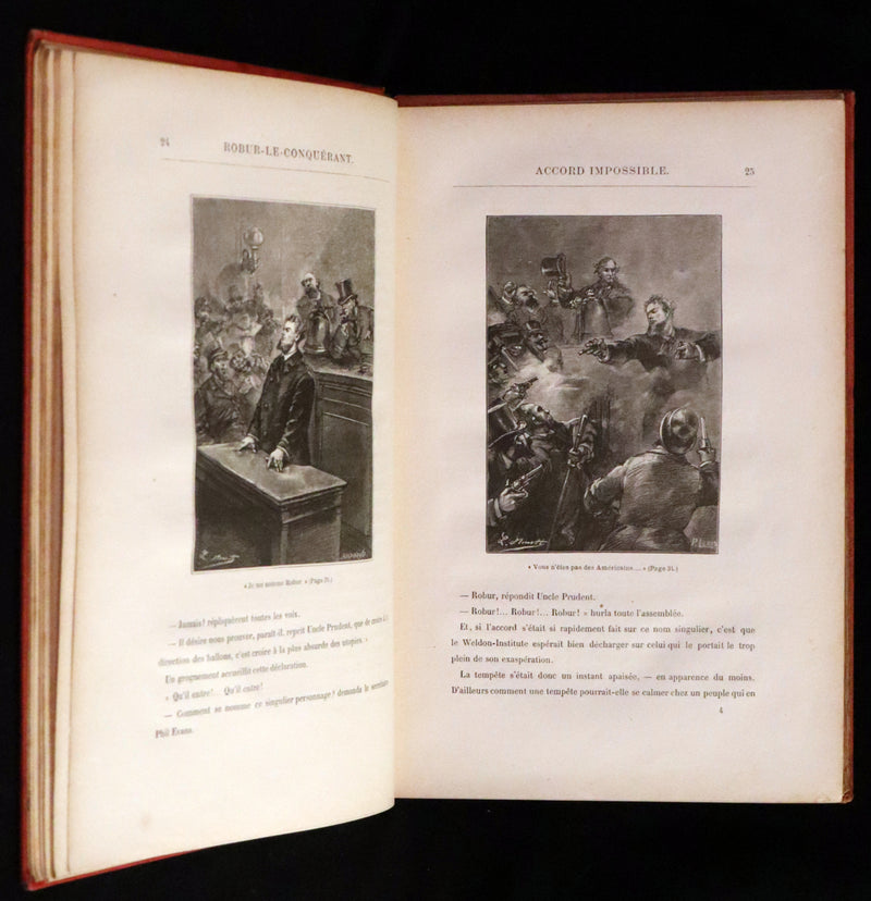 1886 Rare French First Edition - Jules Verne - Robur the Conqueror or The Clipper of the Clouds - Robur-le-Conquérant.