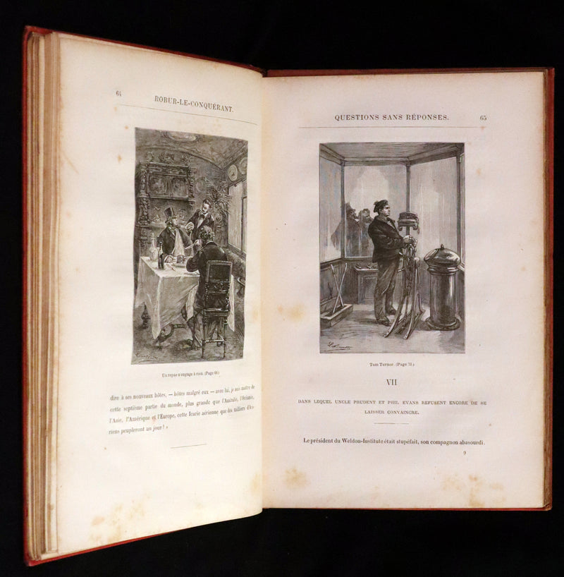 1886 Rare French First Edition - Jules Verne - Robur the Conqueror or The Clipper of the Clouds - Robur-le-Conquérant.