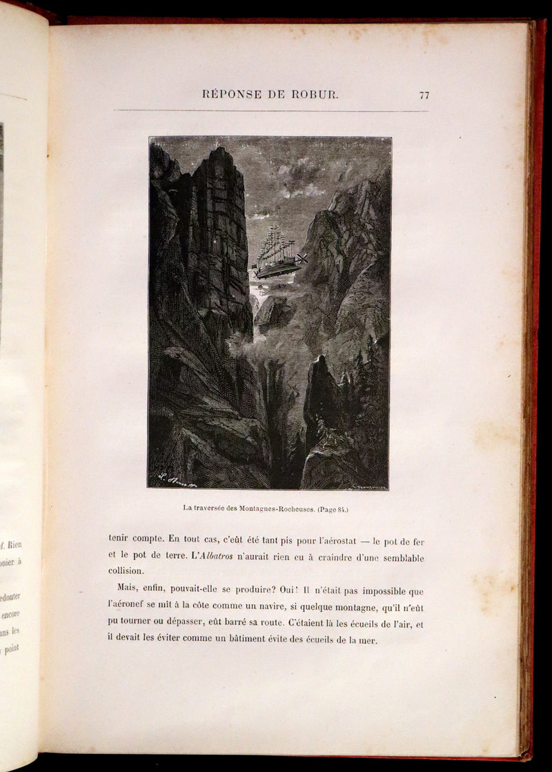 1886 Rare French First Edition - Jules Verne - Robur the Conqueror or The Clipper of the Clouds - Robur-le-Conquérant.