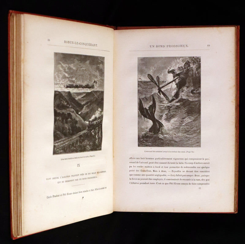 1886 Rare French First Edition - Jules Verne - Robur the Conqueror or The Clipper of the Clouds - Robur-le-Conquérant.