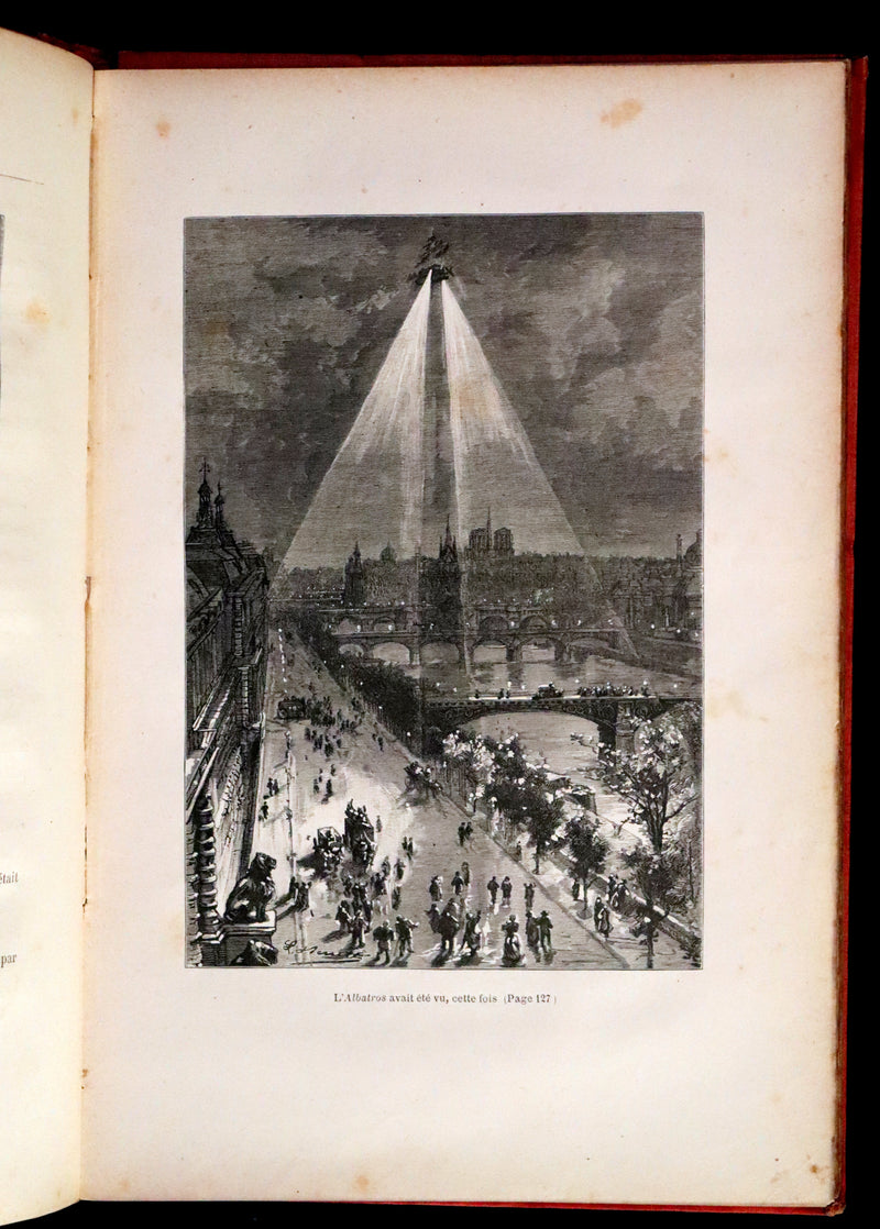 1886 Rare French First Edition - Jules Verne - Robur the Conqueror or The Clipper of the Clouds - Robur-le-Conquérant.