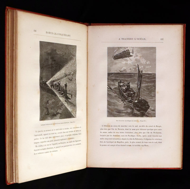 1886 Rare French First Edition - Jules Verne - Robur the Conqueror or The Clipper of the Clouds - Robur-le-Conquérant.