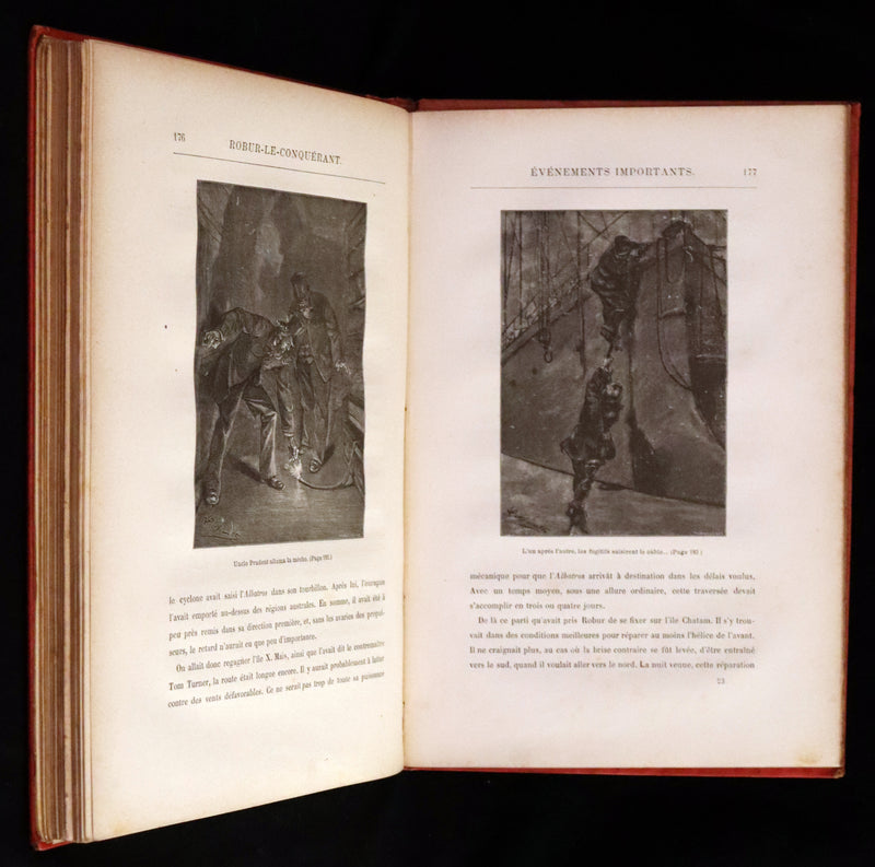 1886 Rare French First Edition - Jules Verne - Robur the Conqueror or The Clipper of the Clouds - Robur-le-Conquérant.