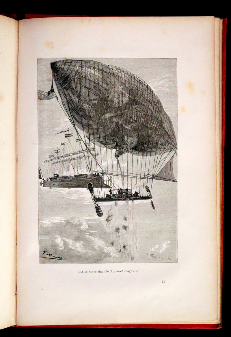 1886 Rare French First Edition - Jules Verne - Robur the Conqueror or The Clipper of the Clouds - Robur-le-Conquérant.