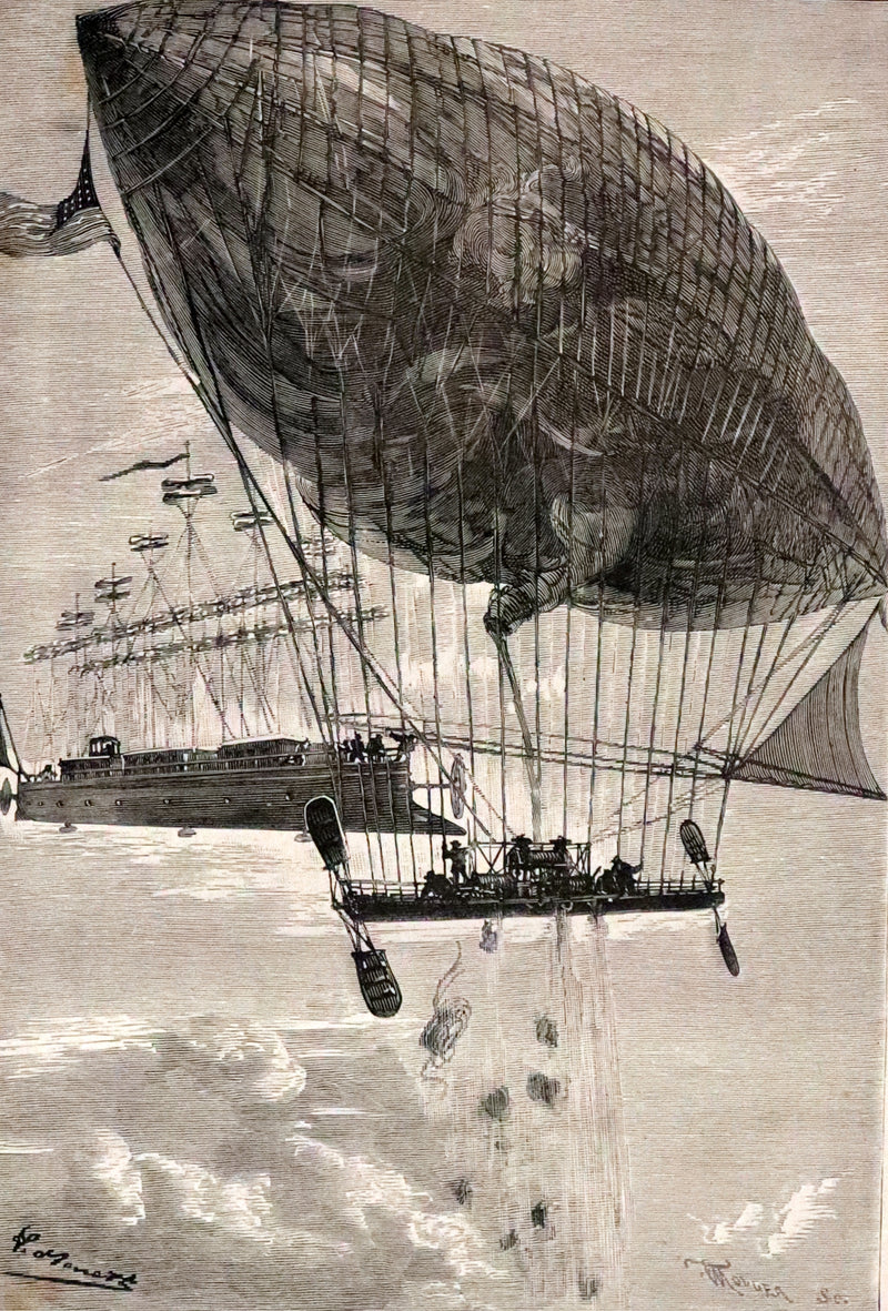 1886 Rare French First Edition - Jules Verne - Robur the Conqueror or The Clipper of the Clouds - Robur-le-Conquérant.