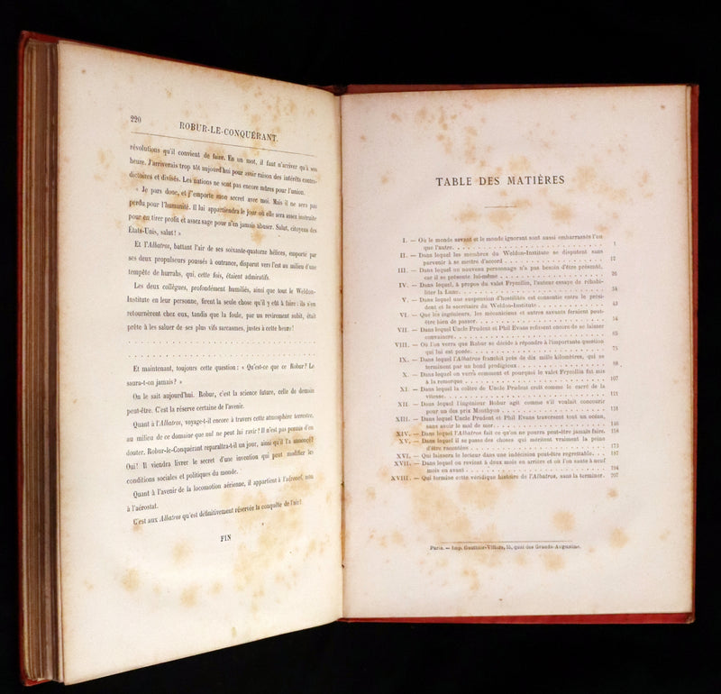 1886 Rare French First Edition - Jules Verne - Robur the Conqueror or The Clipper of the Clouds - Robur-le-Conquérant.