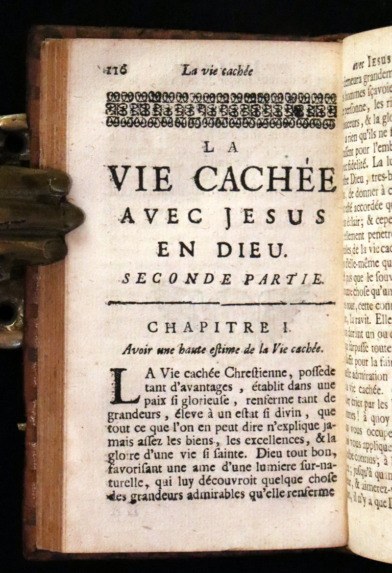 1698 Scarce French Christology Book - The Hidden Life with Jesus in God by Henri-Marie Boudon.