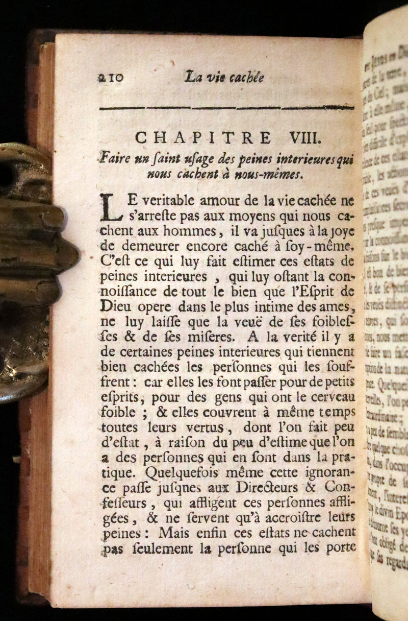 1698 Scarce French Christology Book - The Hidden Life with Jesus in God by Henri-Marie Boudon.
