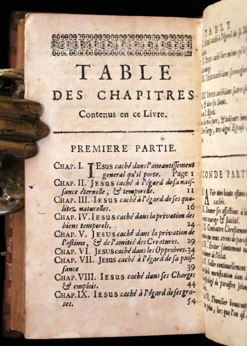 1698 Scarce French Christology Book - The Hidden Life with Jesus in God by Henri-Marie Boudon.