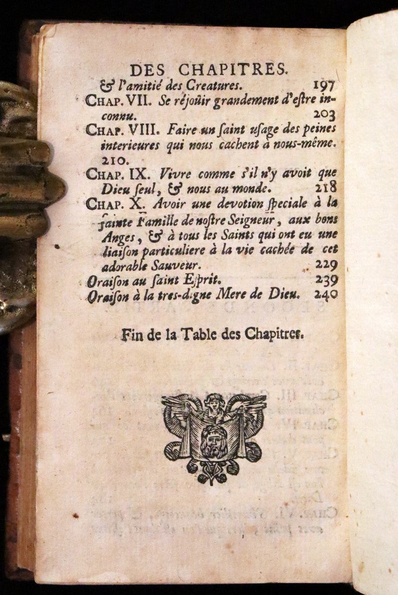 1698 Scarce French Christology Book - The Hidden Life with Jesus in God by Henri-Marie Boudon.