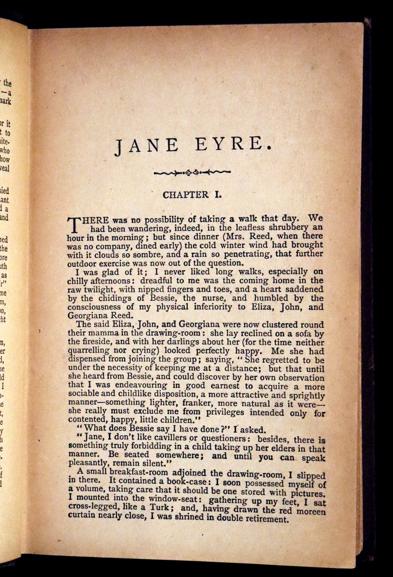 1890 Rare Victorian Book - Jane Eyre. An Autobiography by Currer Bell (Charlotte Brontë).