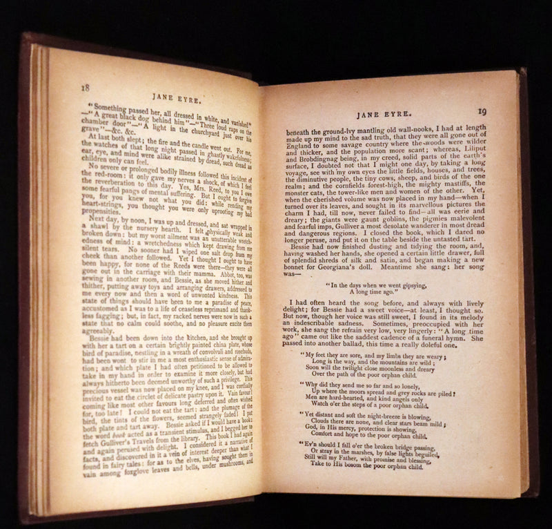 1890 Rare Victorian Book - Jane Eyre. An Autobiography by Currer Bell (Charlotte Brontë).