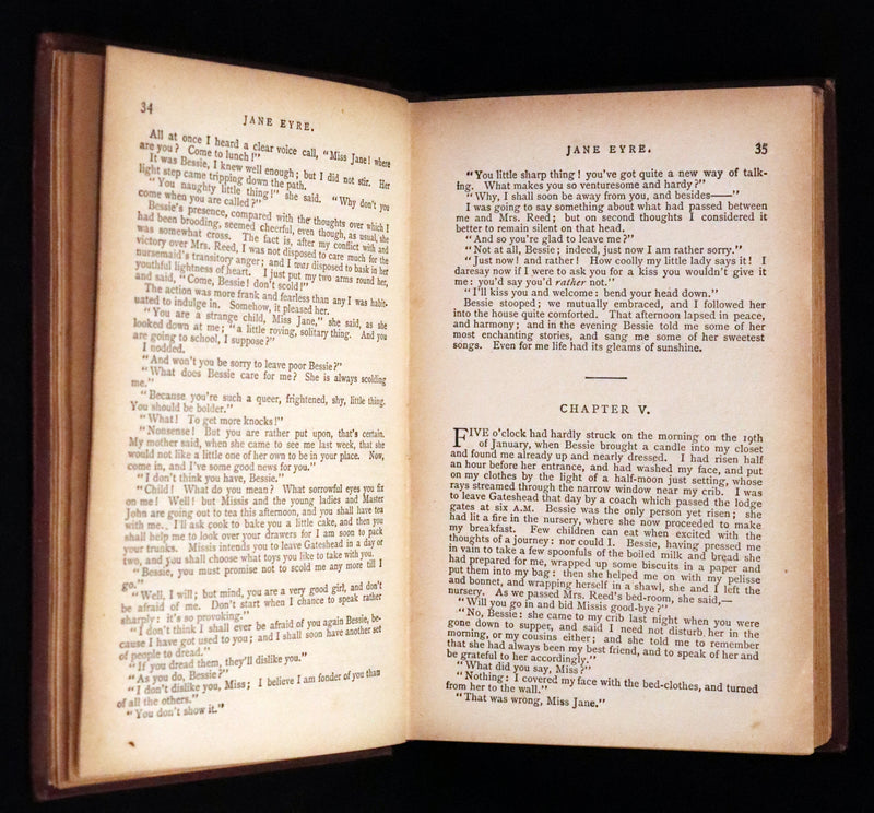 1890 Rare Victorian Book - Jane Eyre. An Autobiography by Currer Bell (Charlotte Brontë).