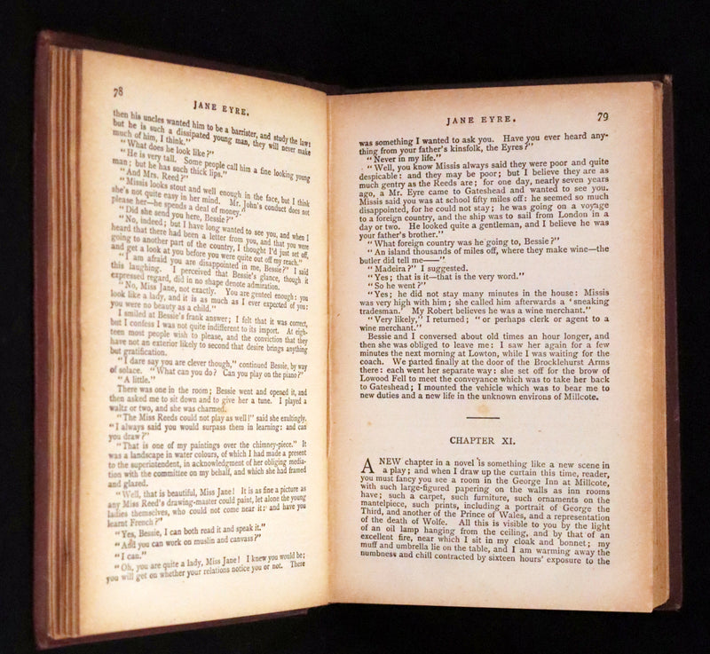 1890 Rare Victorian Book - Jane Eyre. An Autobiography by Currer Bell (Charlotte Brontë).