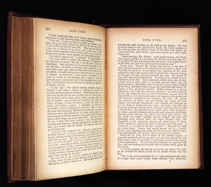 1890 Rare Victorian Book - Jane Eyre. An Autobiography by Currer Bell (Charlotte Brontë).