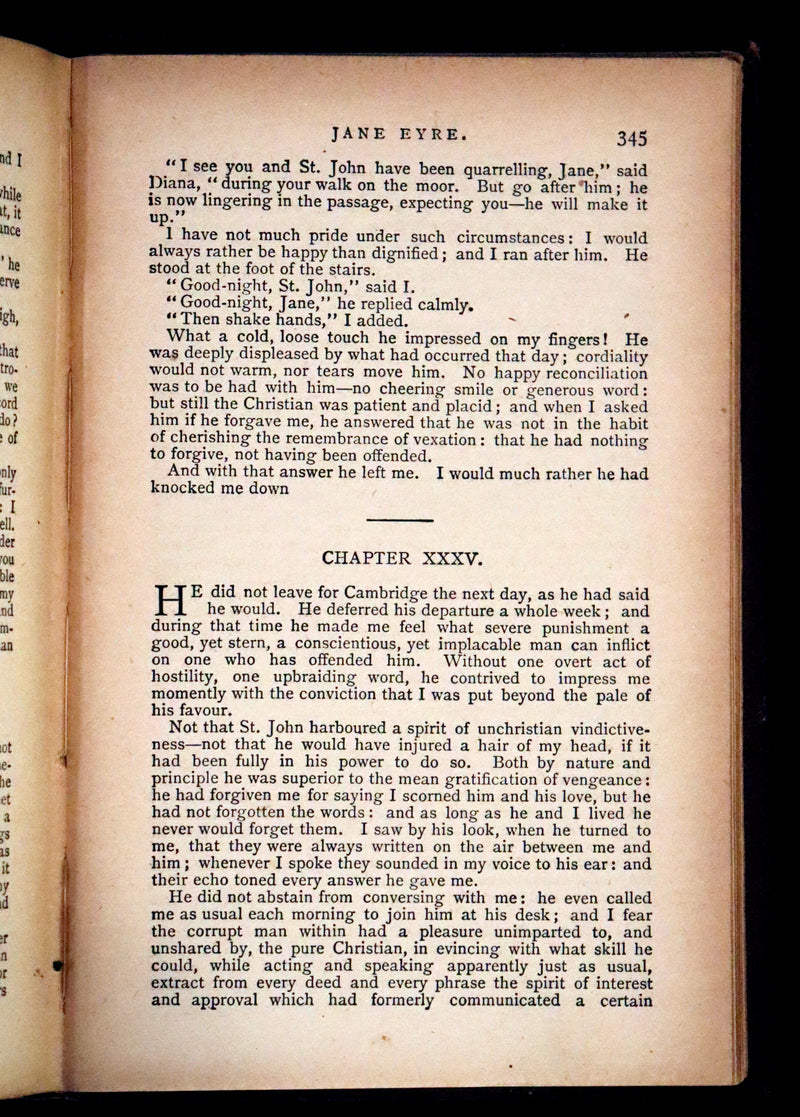 1890 Rare Victorian Book - Jane Eyre. An Autobiography by Currer Bell (Charlotte Brontë).
