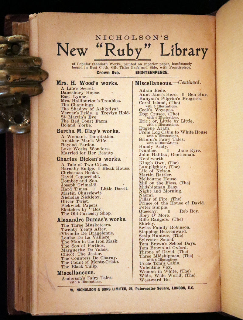 1890 Rare Victorian Book - Jane Eyre. An Autobiography by Currer Bell (Charlotte Brontë).