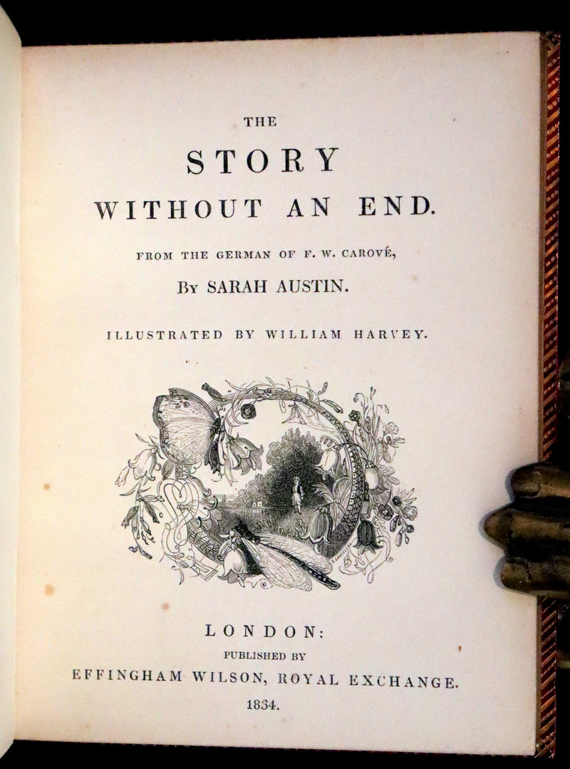 1834 Scarce First Edition - The Story Without An End by Sarah Austin illustrated by William Harvey.