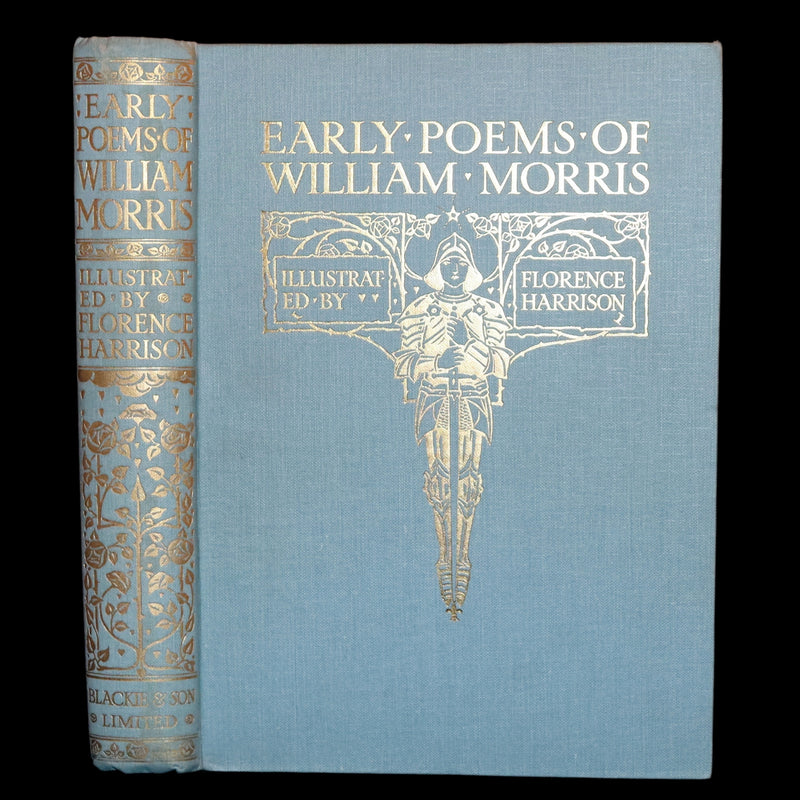 1914 Rare First Edition - Early Poems of William Morris Illustrated by Pre-Raphaelite Florence Harrison.