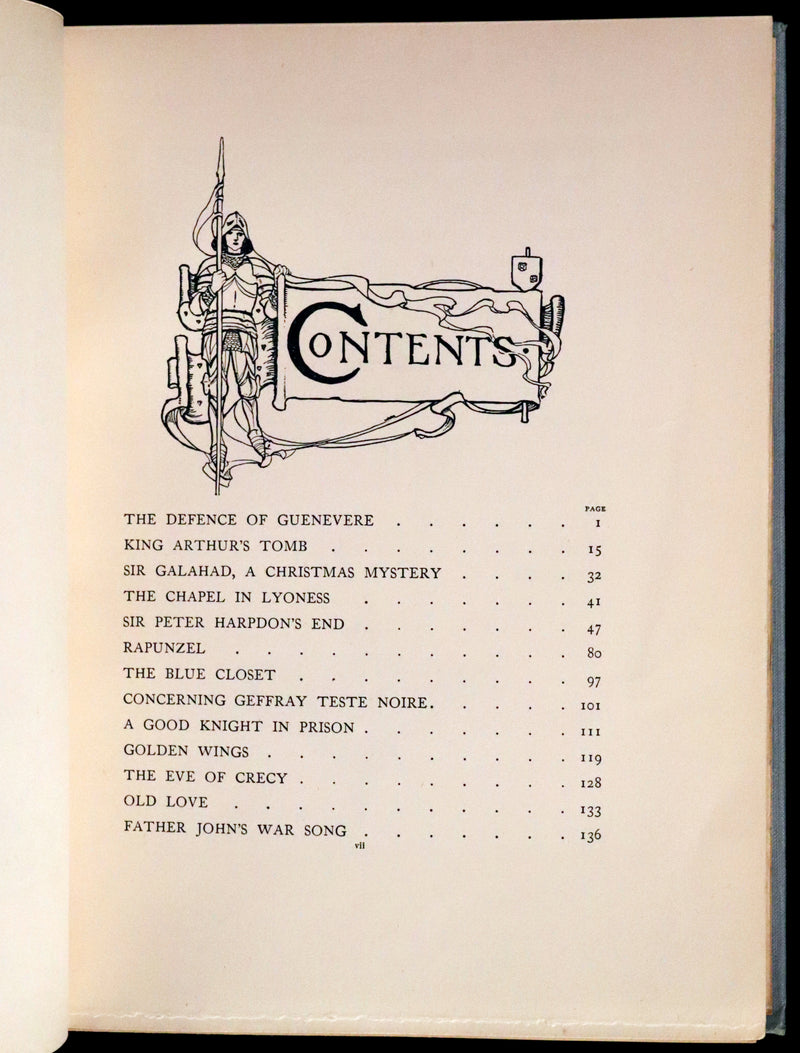 1914 Rare First Edition - Early Poems of William Morris Illustrated by Pre-Raphaelite Florence Harrison.