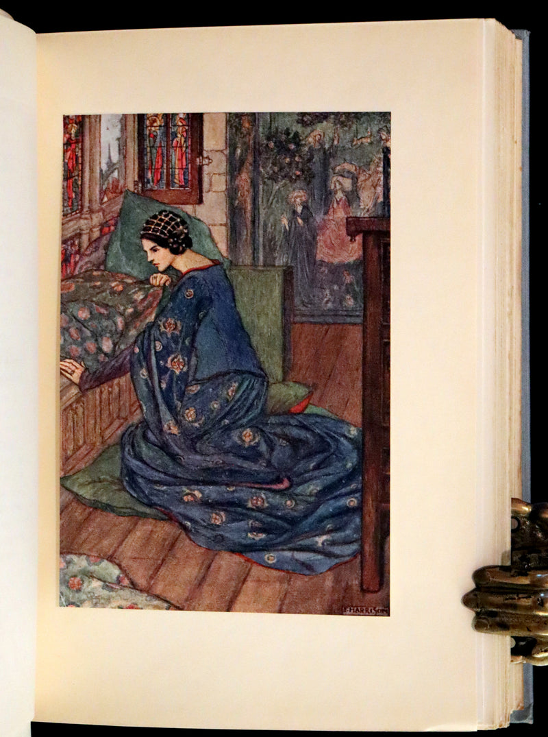 1914 Rare First Edition - Early Poems of William Morris Illustrated by Pre-Raphaelite Florence Harrison.