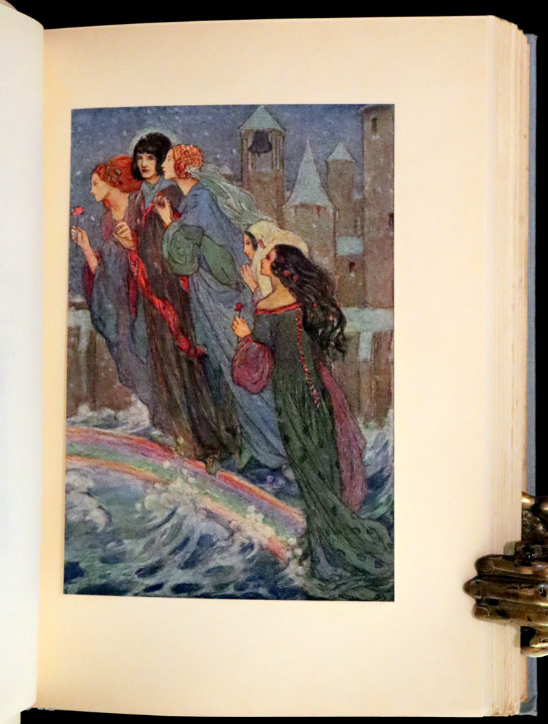 1914 Rare First Edition - Early Poems of William Morris Illustrated by Pre-Raphaelite Florence Harrison.