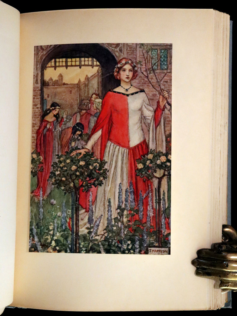 1914 Rare First Edition - Early Poems of William Morris Illustrated by Pre-Raphaelite Florence Harrison.