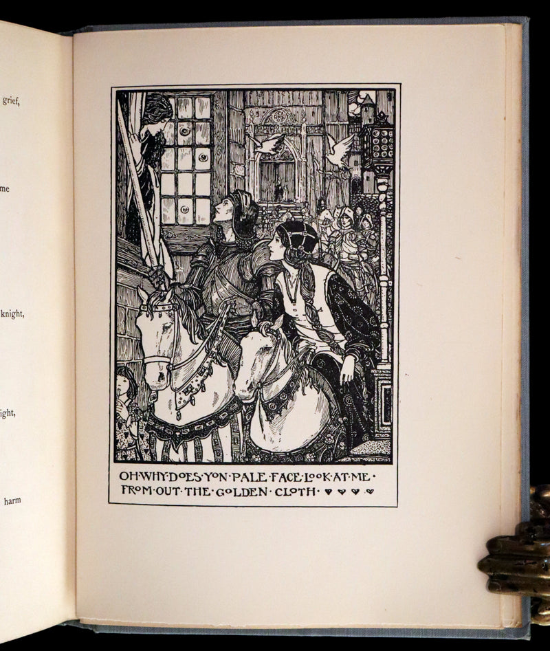 1914 Rare First Edition - Early Poems of William Morris Illustrated by Pre-Raphaelite Florence Harrison.