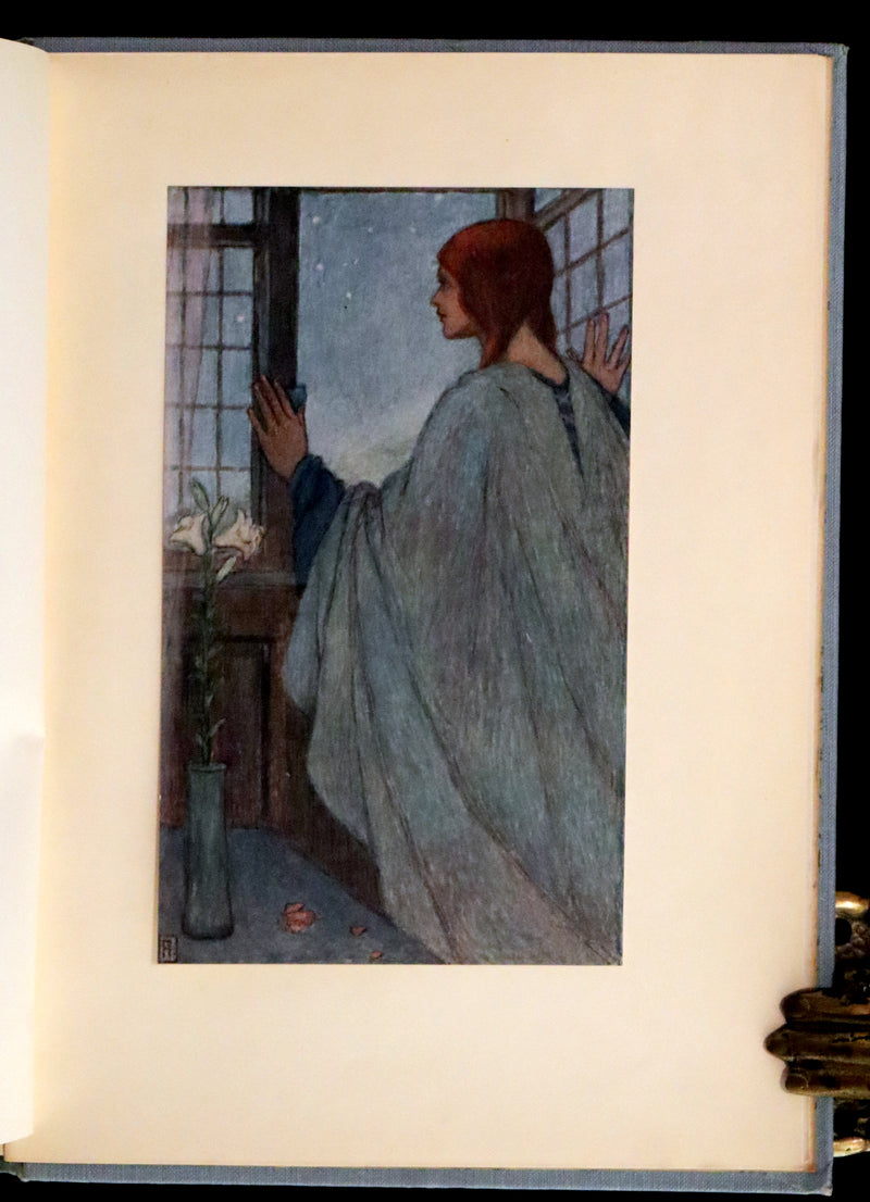 1914 Rare First Edition - Early Poems of William Morris Illustrated by Pre-Raphaelite Florence Harrison.