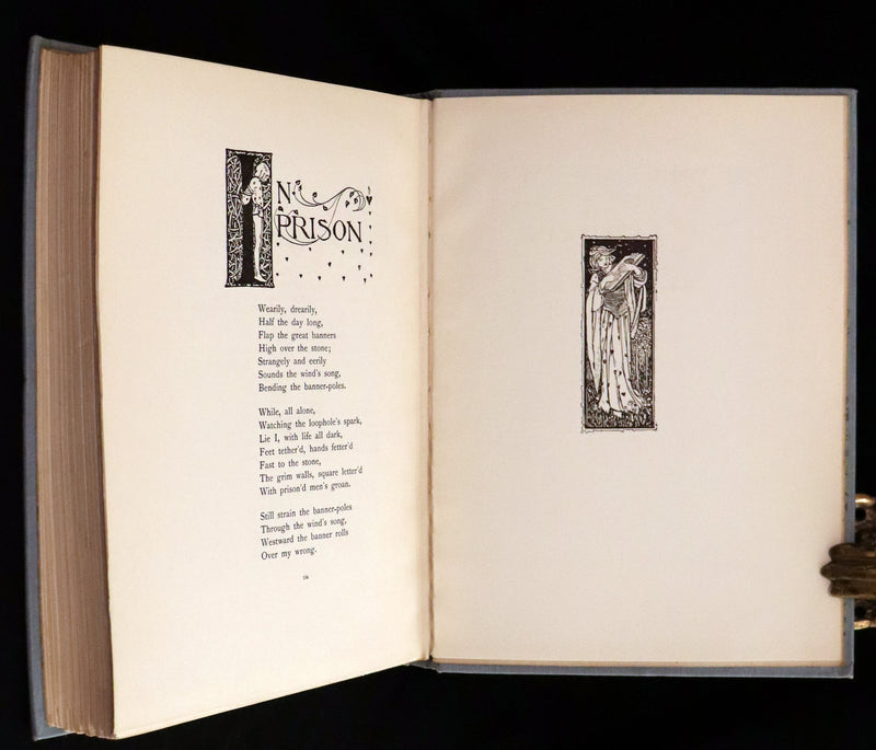 1914 Rare First Edition - Early Poems of William Morris Illustrated by Pre-Raphaelite Florence Harrison.