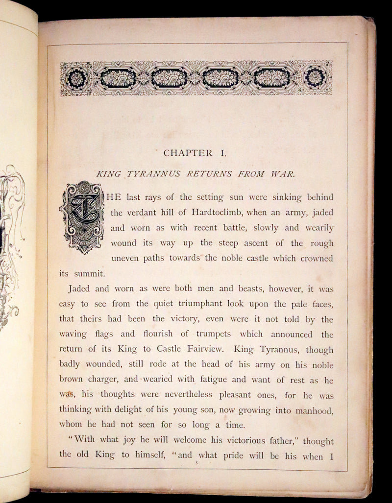 1880 Scarce First Edition Fairy Tale - Prince Narcissus and the Elfin King. Color illustrated.