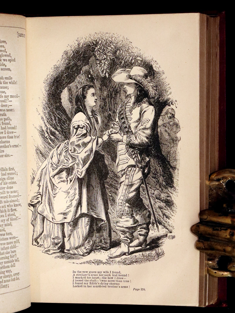 1861 Rare 1stED illustrated by Keeley Halswelle ~ Poetical Works of Walter Scott. Lady of the Lake.