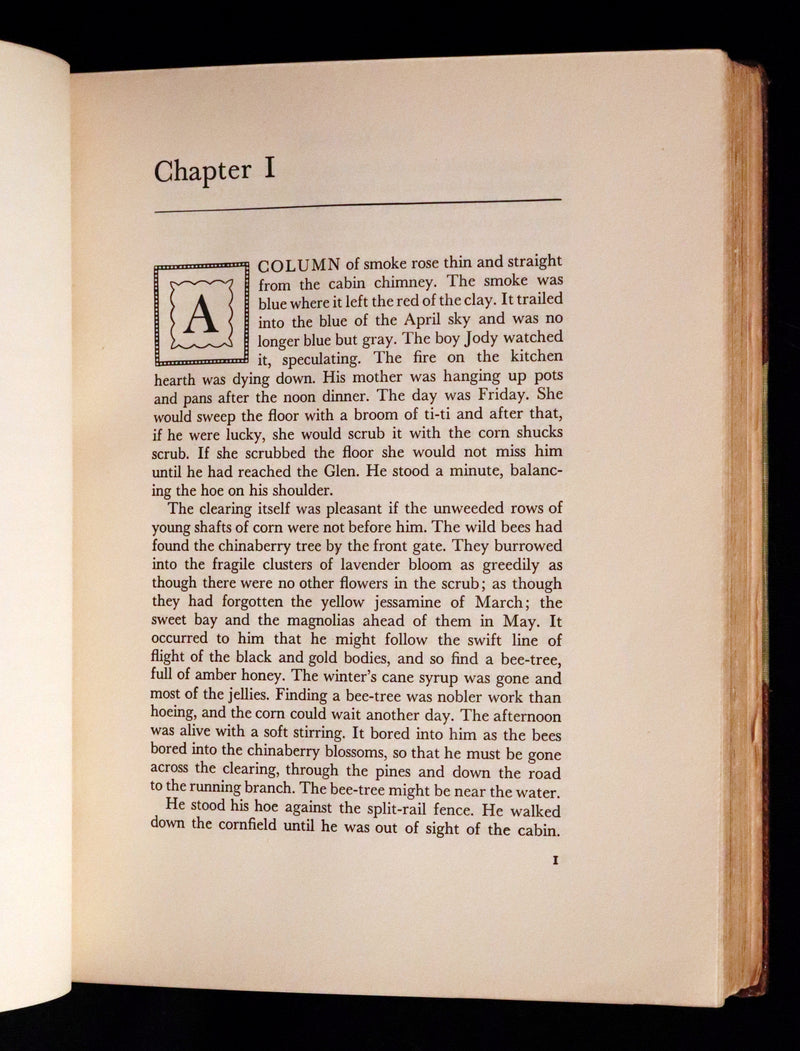 1944 Rare Book in Morocco - The Yearling by Marjorie Kinnan Rawlings, illustrated by N. C. Wyeth.