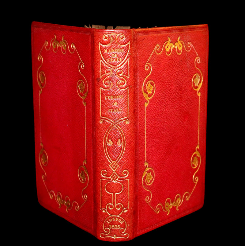 1833 Rare One volume First Edition - Corinne or Italy by Mme de Stael. Romanticism.