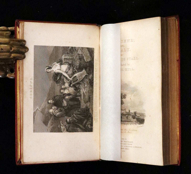 1833 Rare One volume First Edition - Corinne or Italy by Mme de Stael. Romanticism.