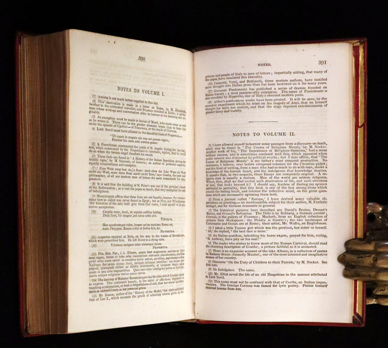 1833 Rare One volume First Edition - Corinne or Italy by Mme de Stael. Romanticism.