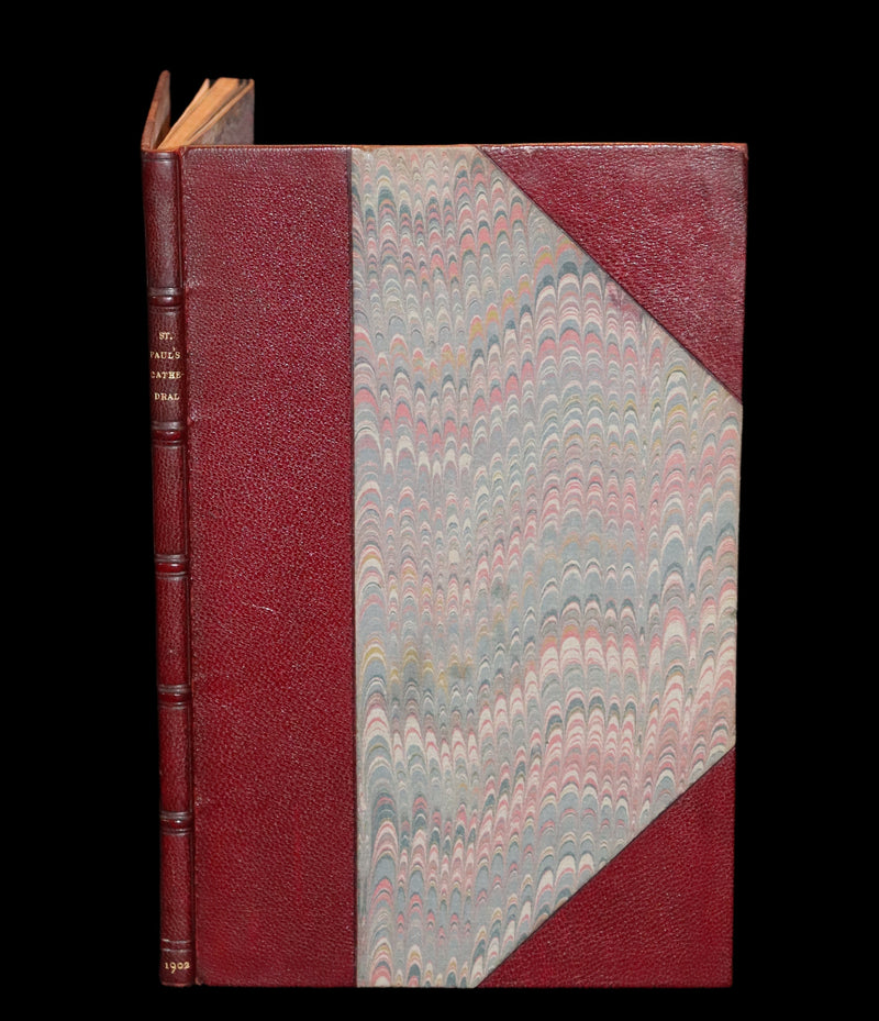 1902 Scarce First Edition Bound by Sangorski - London St. Paul's Cathedral Guide with 4 Plans.