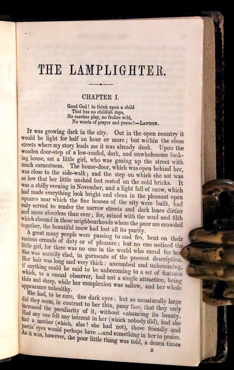 1854 Scarce Victorian First Edition - The Lamplighter by Maria Susanna Cummins.