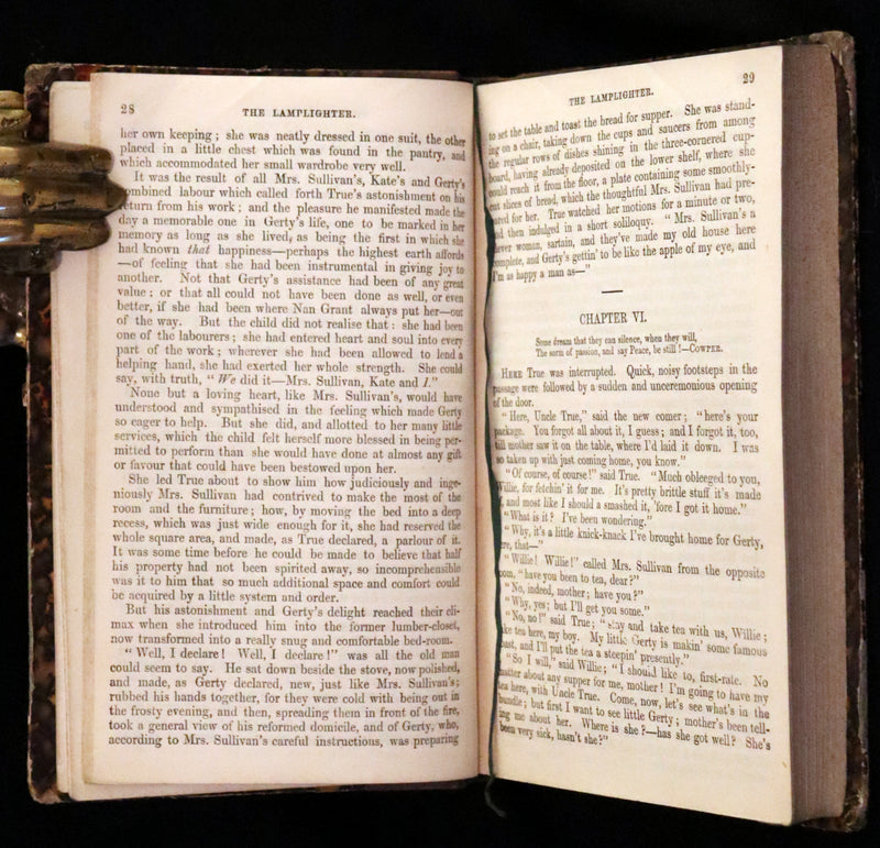1854 Scarce Victorian First Edition - The Lamplighter by Maria Susanna Cummins.
