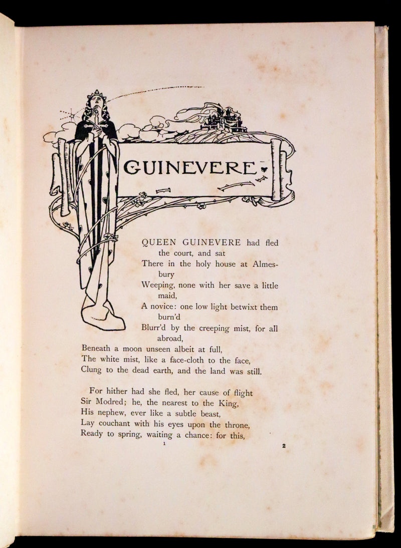 1912 Rare First Edition - Tennyson's Guinevere Illustrated by Pre-Raphaelite Florence Harrison.