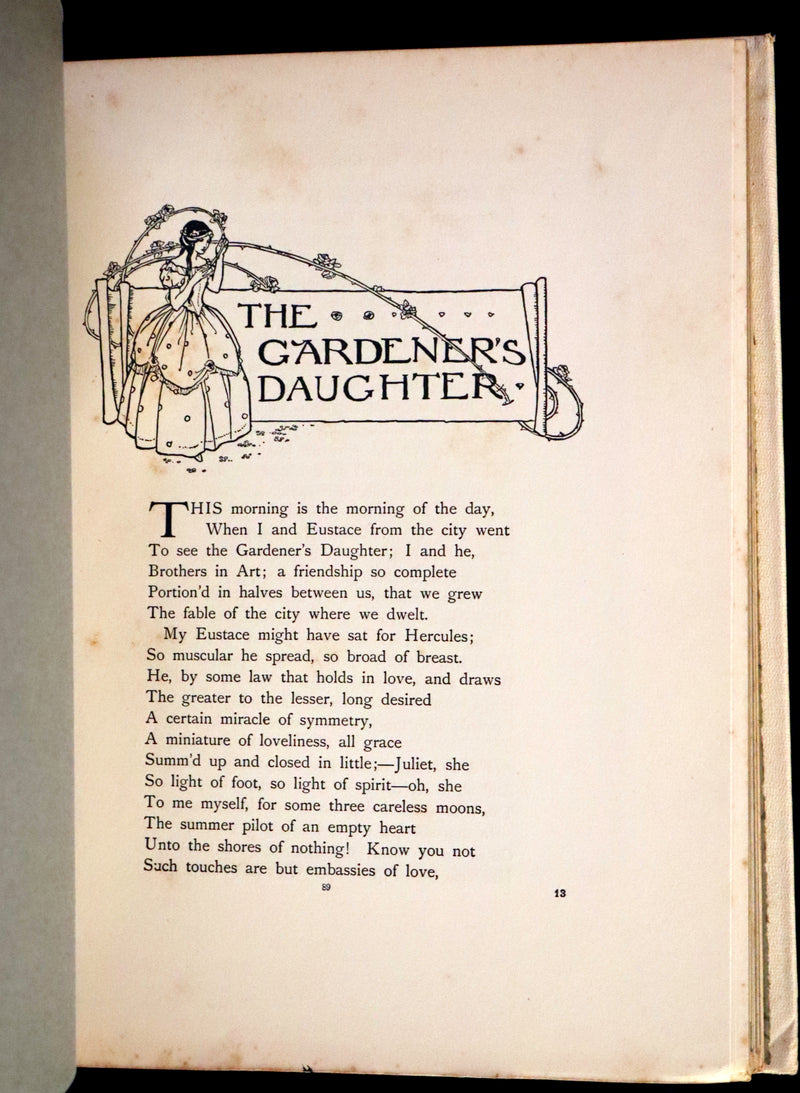 1912 Rare First Edition - Tennyson's Guinevere Illustrated by Pre-Raphaelite Florence Harrison.