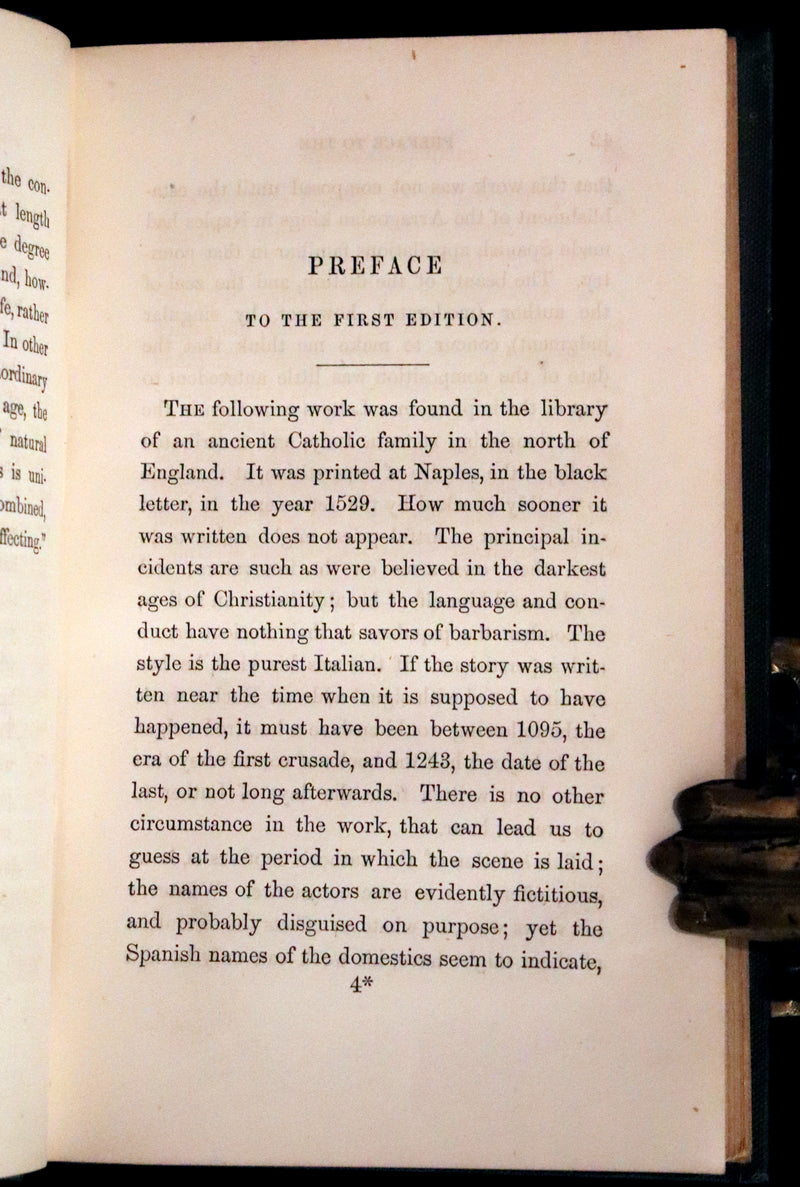 1854 Rare First US Edition - The Castle of Otranto, a Gothic Story Set in a haunted castle by Horace Walpole.