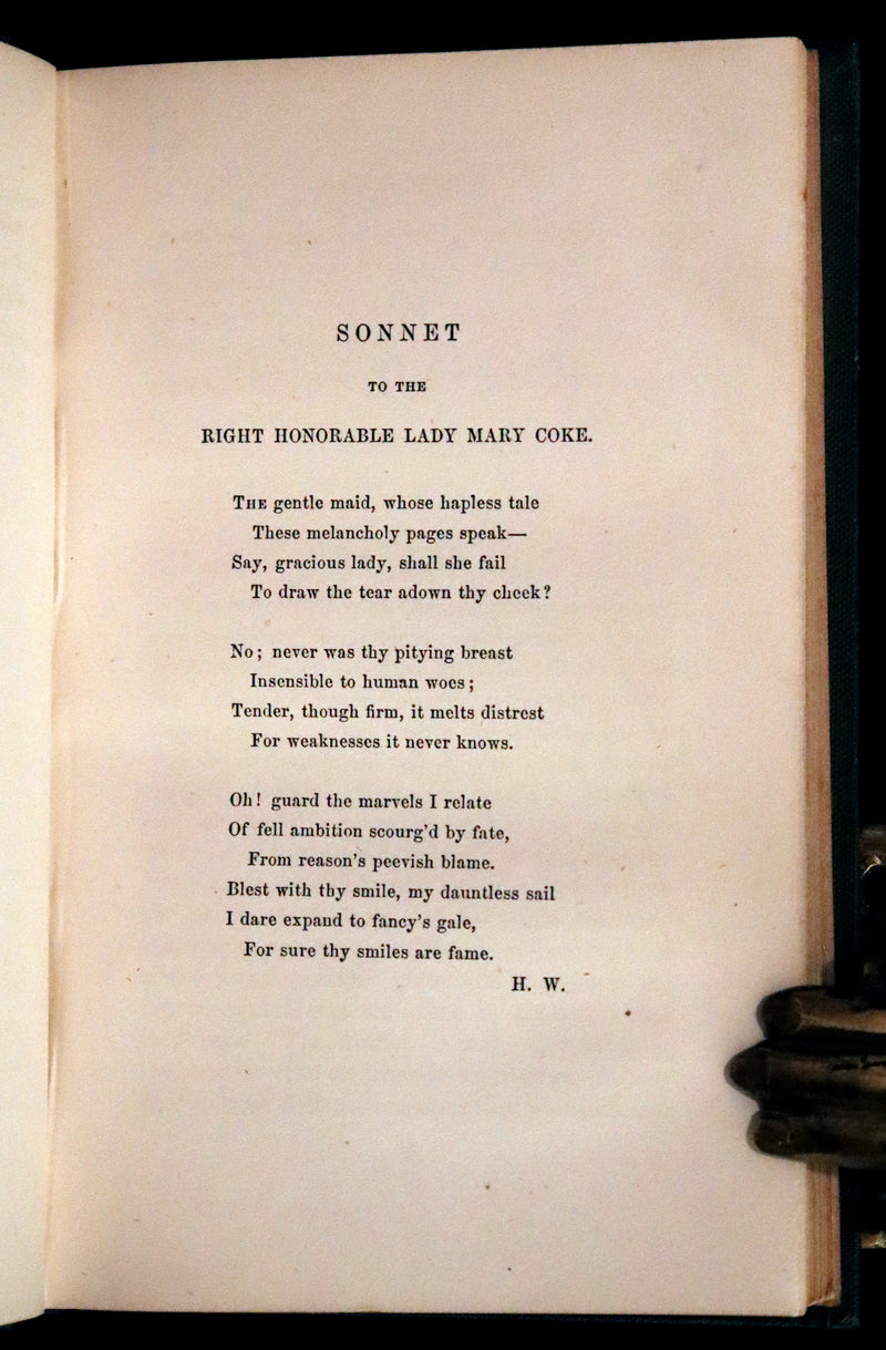 1854 Rare First US Edition - The Castle of Otranto, a Gothic Story Set in a haunted castle by Horace Walpole.